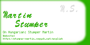 martin stumper business card